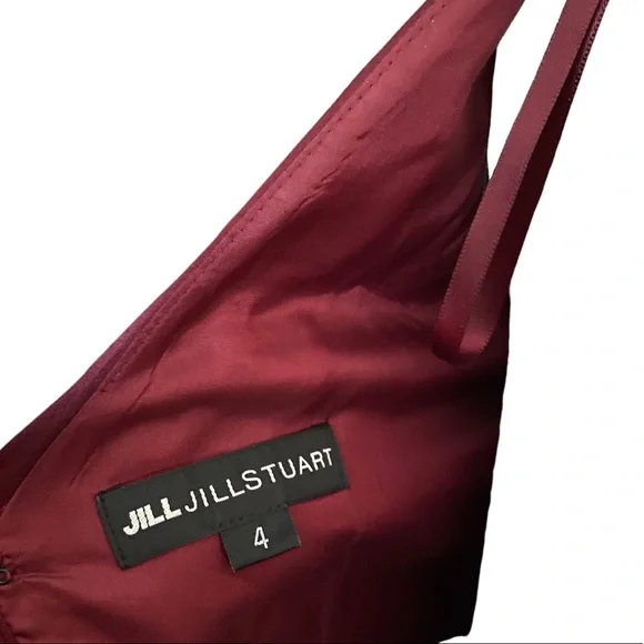 Jill Stuart satin crepe gown red dress - Picture 6 of 8